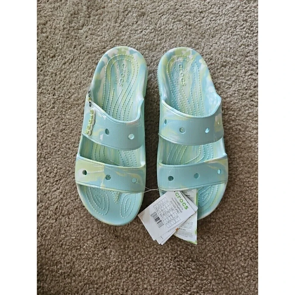 Crocs Men's Classic Slide Sandal Size 11 Marbled Tie Dye